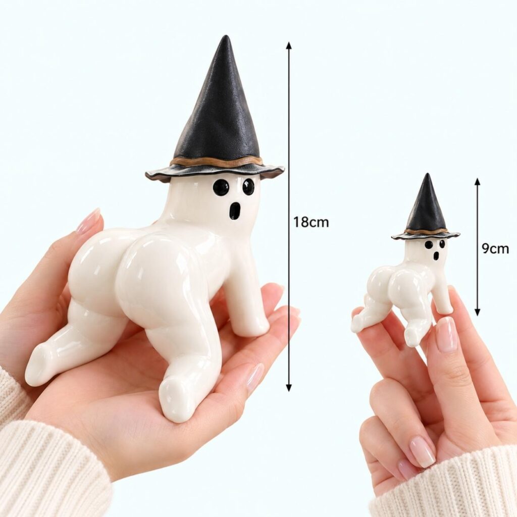 Booty Crawling Ghost Witch Halloween Decor Figurine 3
