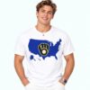 Brewers USA Map Fan Support NLCS Shirt 3