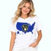 Brewers USA Map Fan Support NLCS Shirt 4