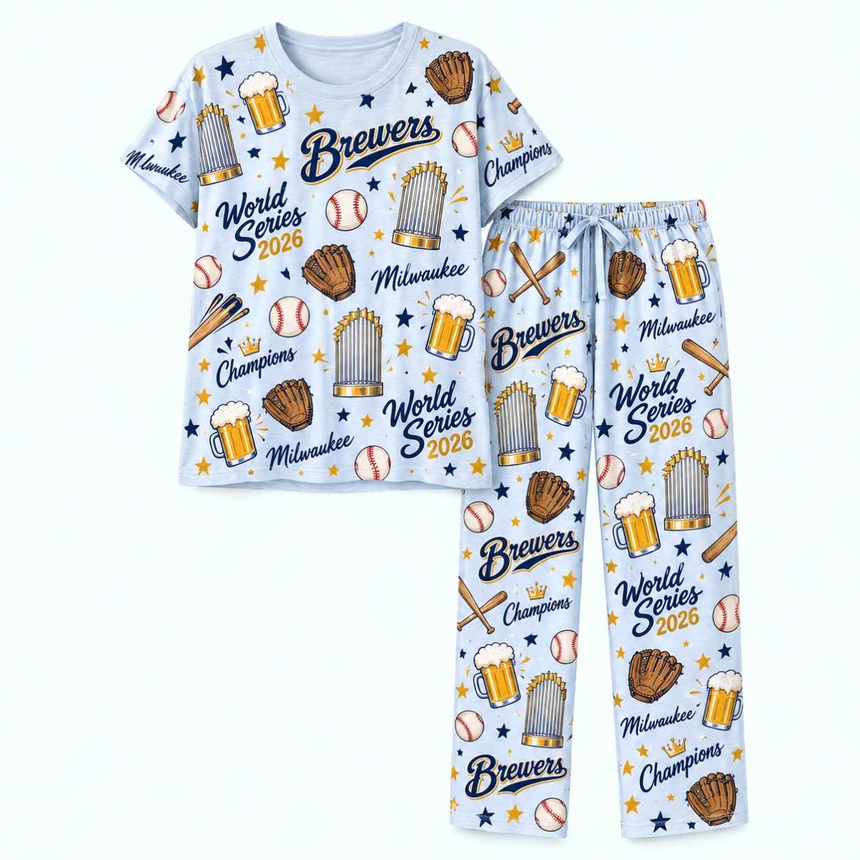 Brewers World Series 2026 Champions Celebration Pajama Set 1 Brewers World Series 2026 Champions Celebration Pajama Set 1
