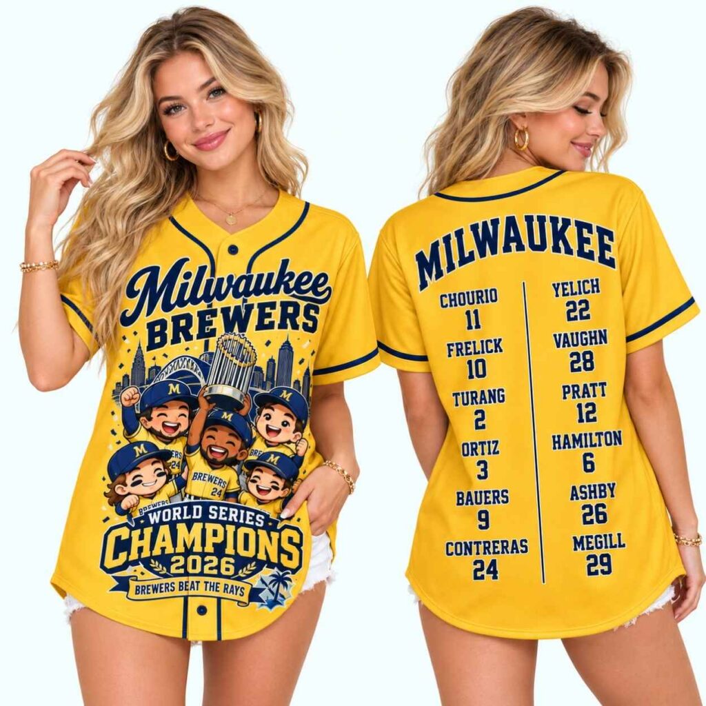 Brewers World Series Champions 2026 Roster Baseball Jersey 3