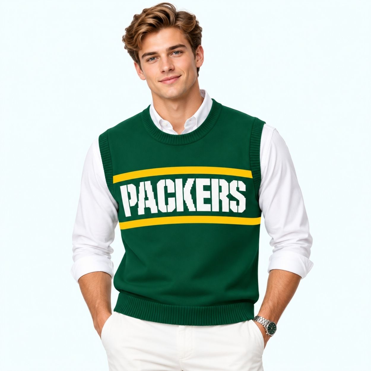 Coach Mike Ditka Packers Sweater Vest 3 Coach Mike Ditka Packers Sweater Vest 3