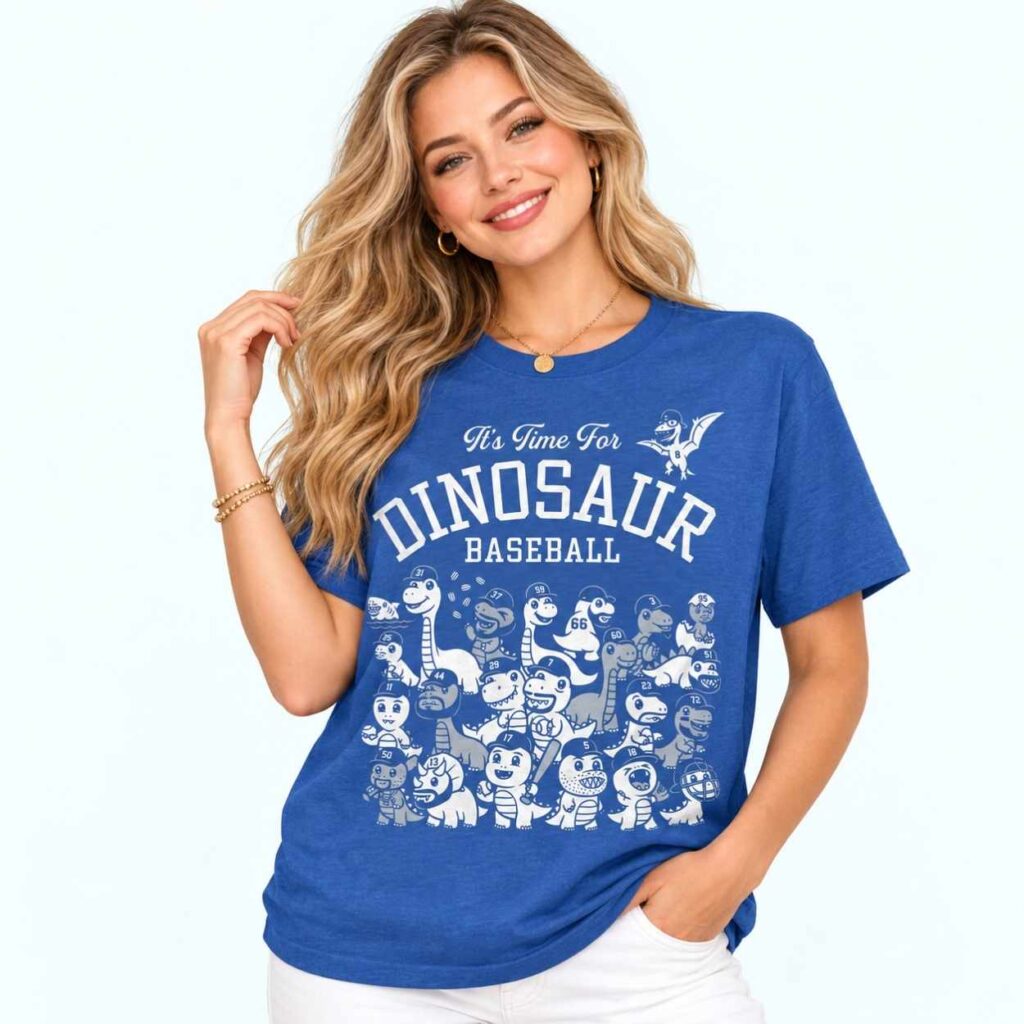 Dodgers It s Time For Dinosaur Baseball T Shirt 2