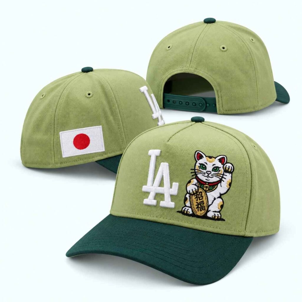 Dodgers Japan Lucky Cat Matcha Hat 3