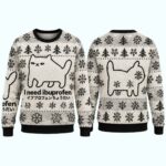 I Need Ibuprofen Cat Ugly Christmas Sweater