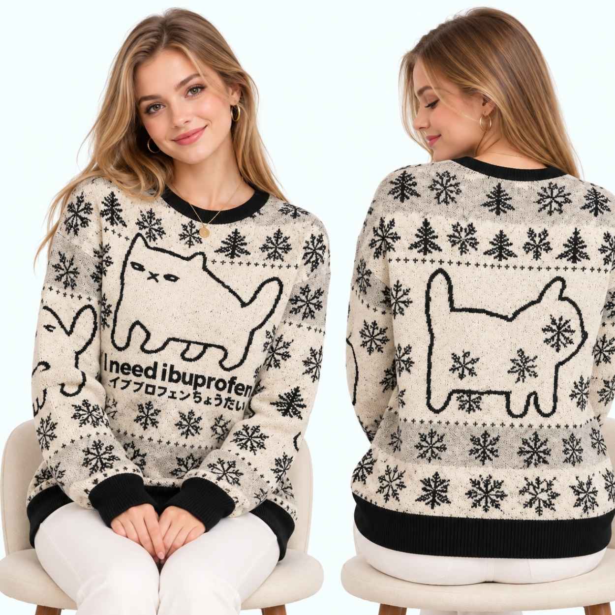 I Need Ibuprofen Cat Ugly Christmas Sweater 2 I Need Ibuprofen Cat Ugly Christmas Sweater 2