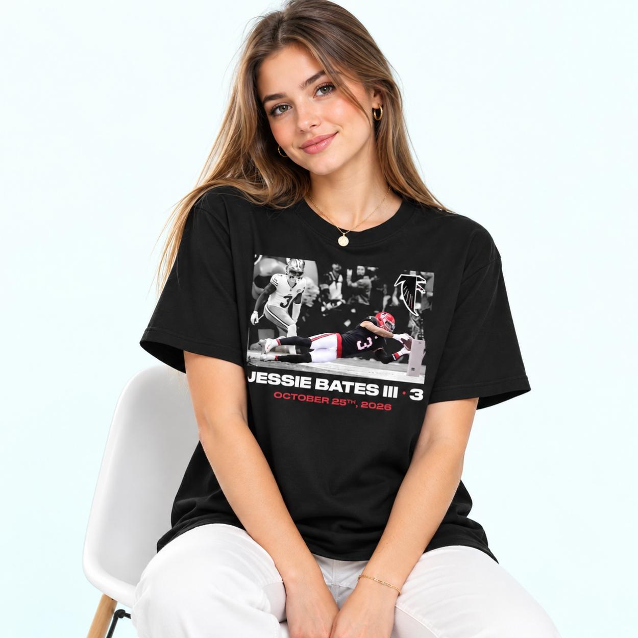 Jessie Bates III Atlanta Falcons October 25 2026 Shirt 3 Jessie Bates III Atlanta Falcons October 25 2026 Shirt 3