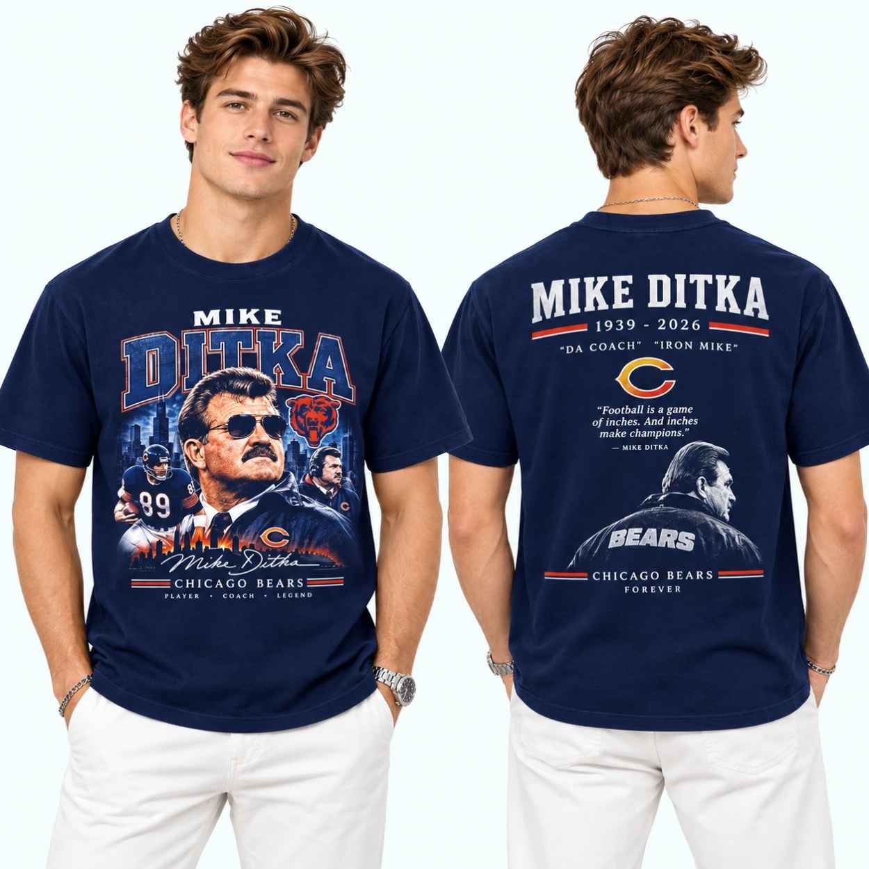 Mike Ditka Chicago Bears 1939–2026 Tribute Memorial Shirt 3 Mike Ditka Chicago Bears 1939 2026 Tribute Memorial Shirt 3