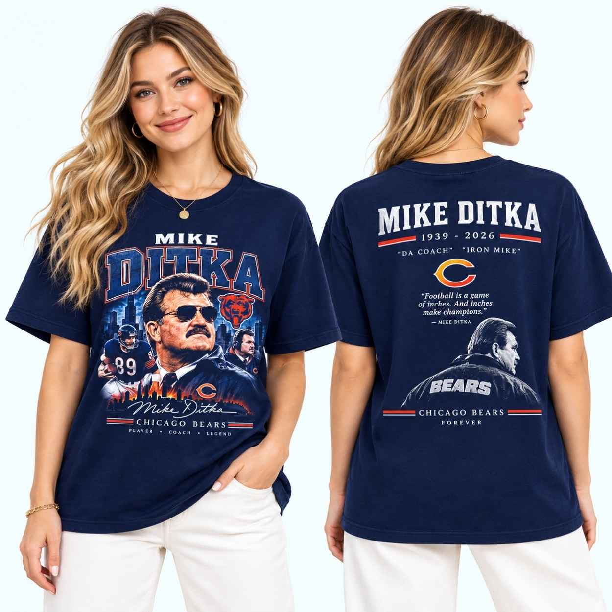 Mike Ditka Chicago Bears 1939–2026 Tribute Memorial Shirt 4 Mike Ditka Chicago Bears 1939 2026 Tribute Memorial Shirt 4