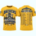 Milwaukee Brewers 2026 World Series Champions First Title Roster Shirt
