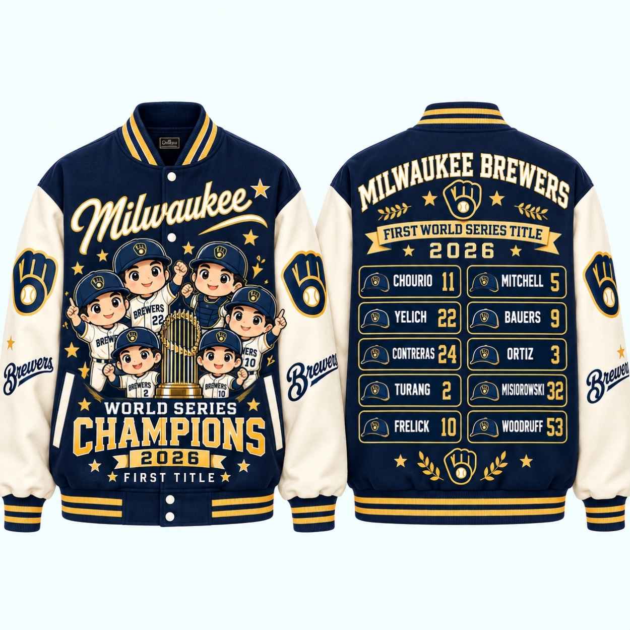 Milwaukee Brewers World Series Champions 2026 Baseball Jacket 1 Milwaukee Brewers World Series Champions 2026 Baseball Jacket 1