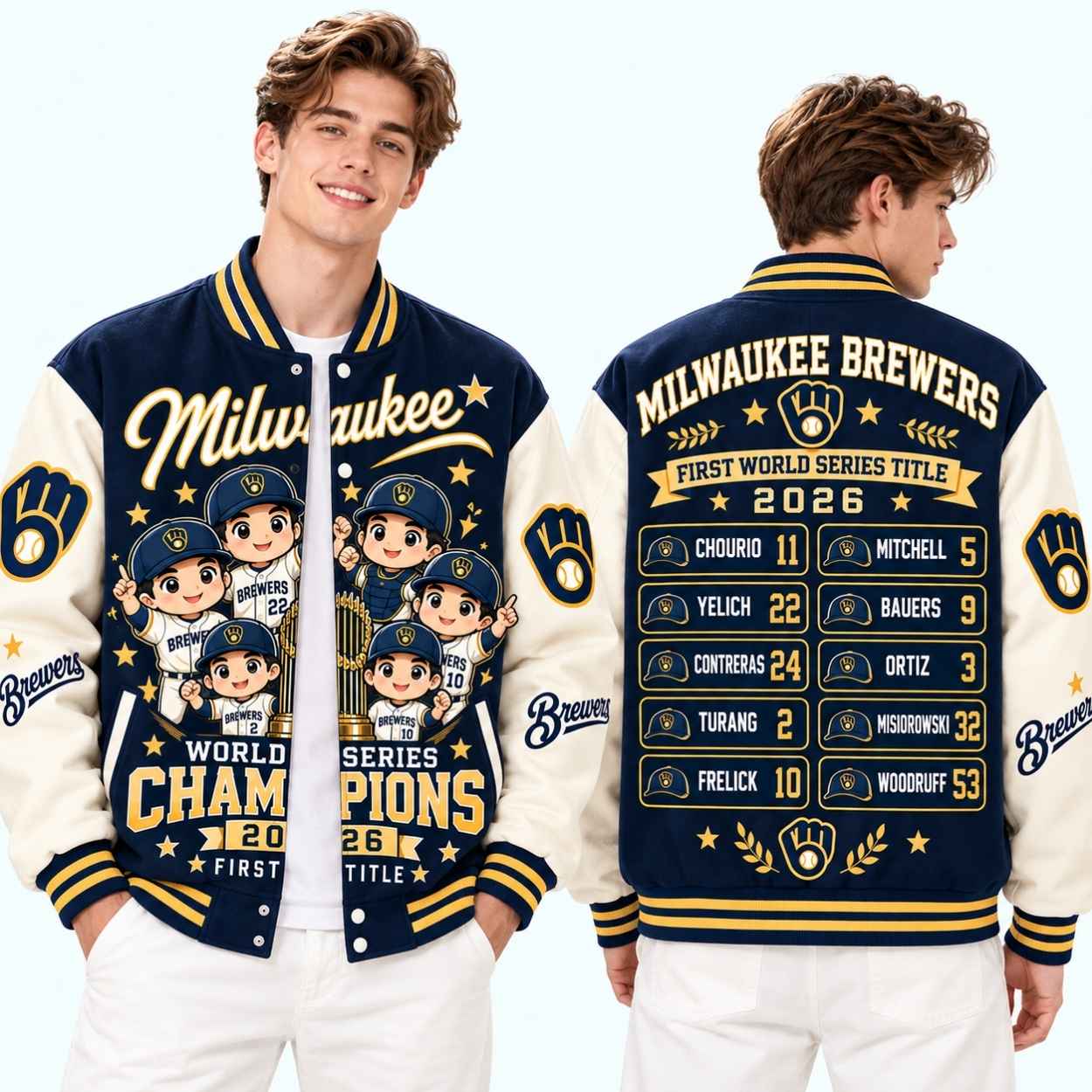 Milwaukee Brewers World Series Champions 2026 Baseball Jacket 2 Milwaukee Brewers World Series Champions 2026 Baseball Jacket 2