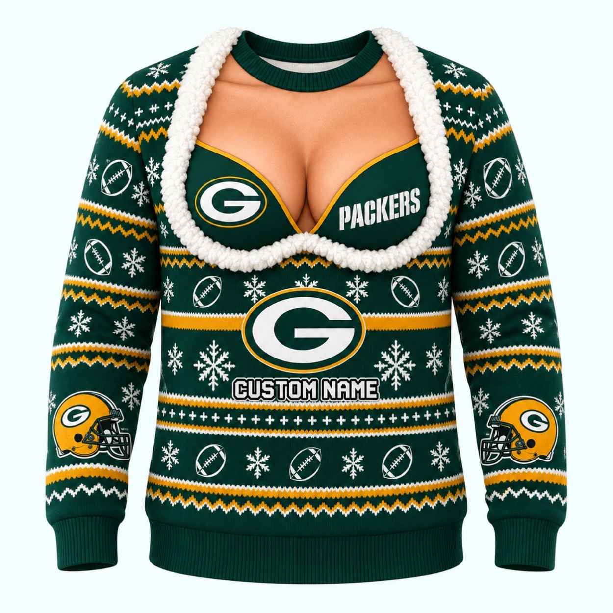 Packers Jingle Boobs Personalized Ugly Christmas Sweater 1 Packers Jingle Boobs Personalized Ugly Christmas Sweater 1