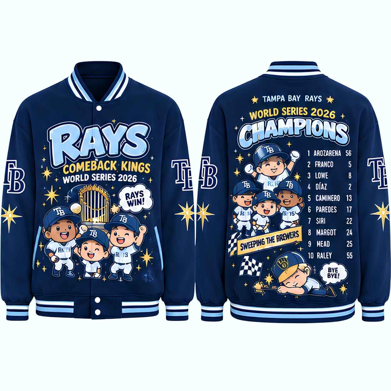 Tampa Bay Rays Comeback Kings World Series 2026 Champions Baseball Jacket 1 Tampa Bay Rays Comeback Kings World Series 2026 Champions Baseball Jacket 1