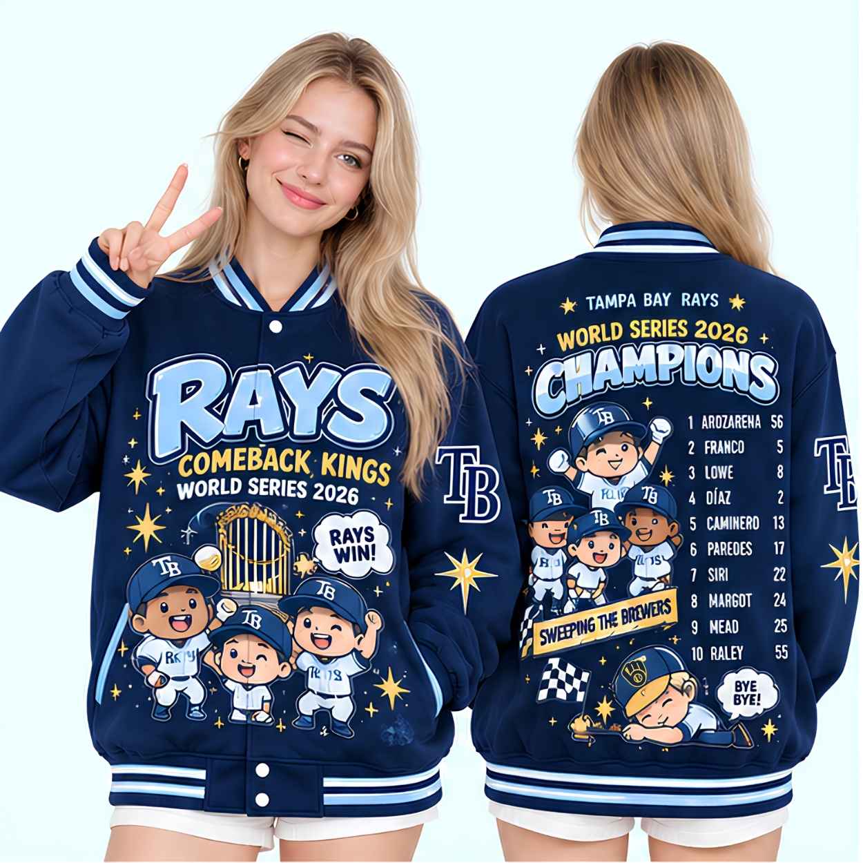 Tampa Bay Rays Comeback Kings World Series 2026 Champions Baseball Jacket 2 Tampa Bay Rays Comeback Kings World Series 2026 Champions Baseball Jacket 2
